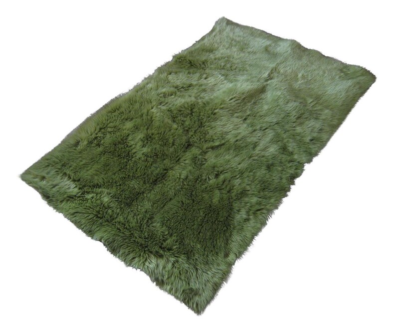 Green Faux Fur Rug Etsy