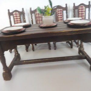 Table et chaises de cuisine miniatures pour maison de poupée 1/12