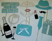 Breakfast at Tiffany 39 s Photo Props Glitter Gifts Drinks Pearls Engagement Party (2175D)