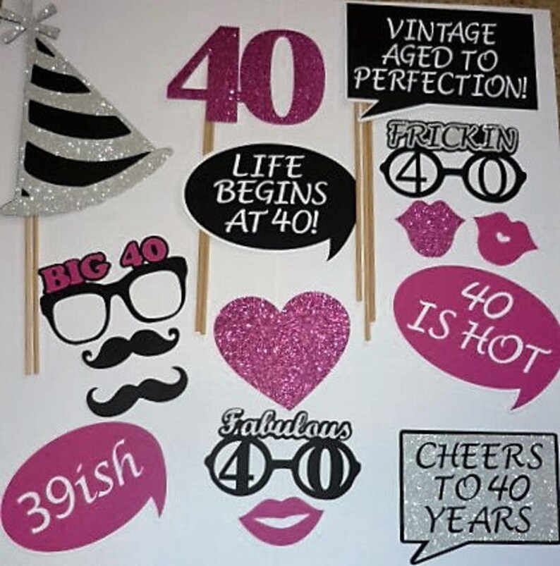 40th Birthday Photo Prop life begins at 40 Fabulous 40 2139D | Etsy