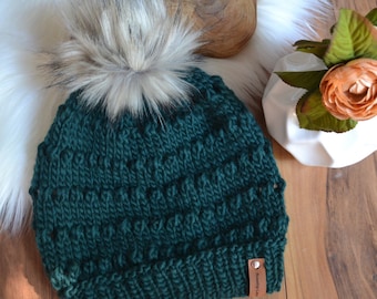 KNITTING PATTERN DIY Luxury Beanie Hat, The Hills Slouchy beanie Hat, Women's Toque pattern, luxury wool knit hat, Womens beanie hat pattern