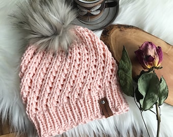 Lacy hat KNITTING PATTERN, Azalea Beanie Hat knitting pattern, Spring beanie knitting pattern, cotton beanie hat pattern, cotton cap