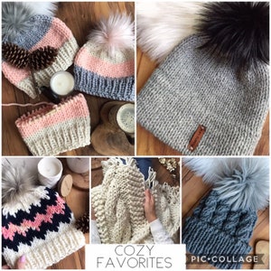 DIY Knit Hat Bundle/ Knitting Pattern Toque Bundle/ Holiday - Etsy