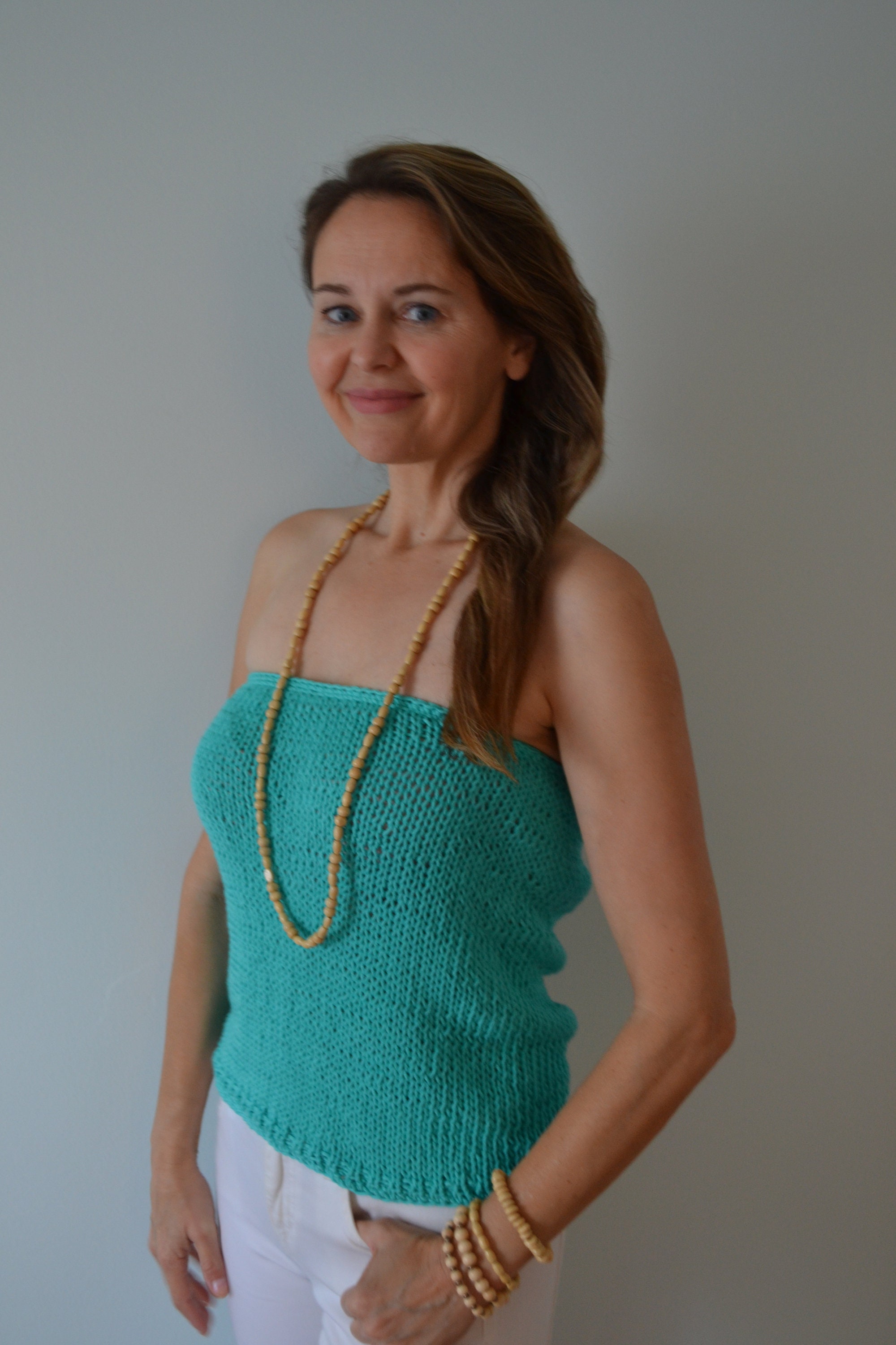 KNITTING PATTERN DIY Cotton Tube Top Women's Knit Top Etsy