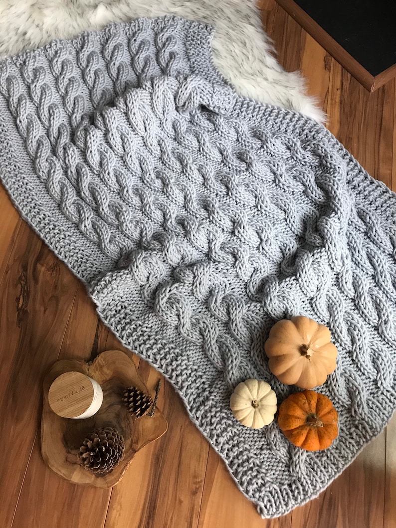 KNITTING PATTERN Cabled Throw DIY Knit Throw Blanket Knit Etsy UK