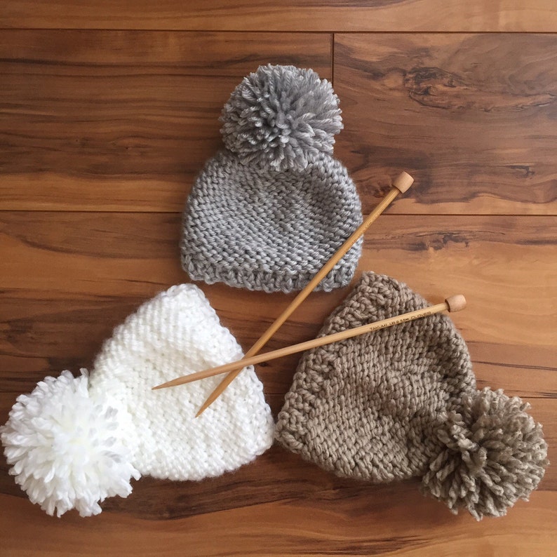 Knit Baby Hat Knit Baby Cap Knit Baby Beanie Newborn Pom Etsy