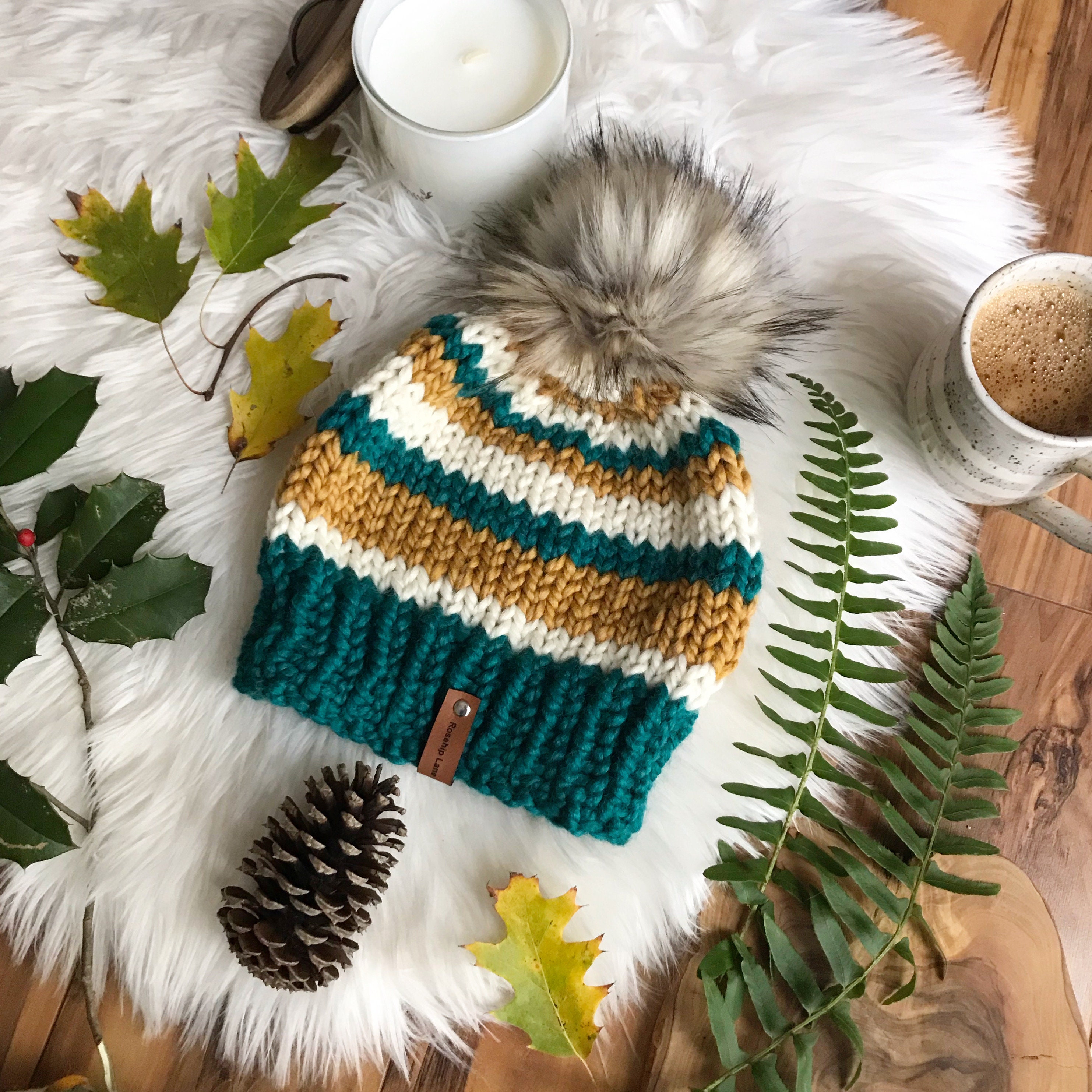 color block knit hat pattern