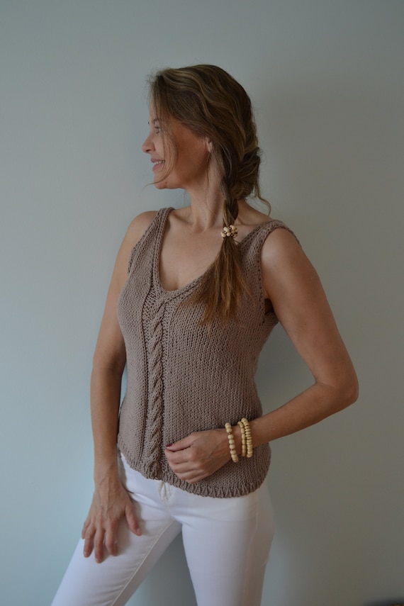 KNITTING PATTERN DIY Summer Cotton Tank Top, Women's Knit Top Pattern, Lydia  Tank Top, Summer Knit Top, Cotton Top, Easy Knit Top -  Canada