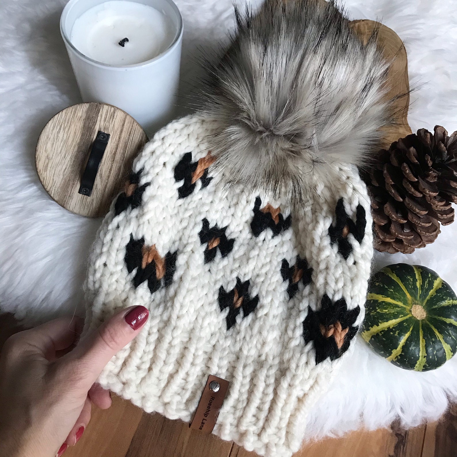 KNITTING PATTERN Animal Print Beanie Women's Knit Animal Etsy