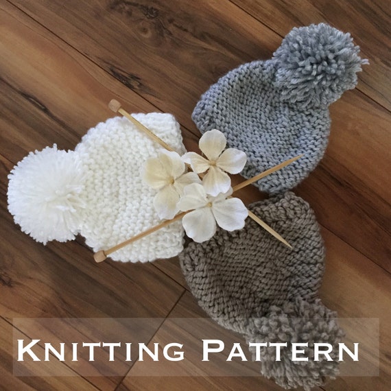 Baby knit hat PATTERN, baby beanie pattern, knit baby hat pattern, Newborn Baby Toque, Cutest baby shower gift