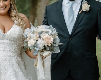 BROOKLYN | Wood Flower Wedding Bouquet with Hydrangea