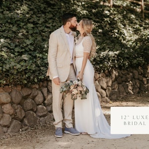 ZOE Wood Flower Wedding Bouquet with Sola Wood Flowers and Eucalyptus image 2