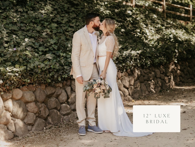 ZOE Wood Flower Wedding Bouquet with Sola Wood Flowers and Eucalyptus image 2