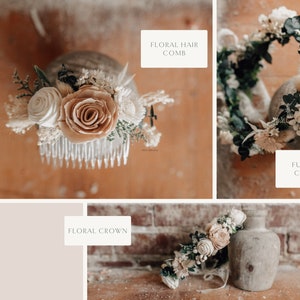 ZOE Wood Flower Wedding Bouquet with Sola Wood Flowers and Eucalyptus image 8