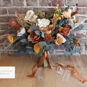 AMBER | Wood Flower Wedding Bouquet, Timeless Keepsake Bridal Flowers