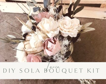 DIY KIT ~ Laura&#39;s Collection ~ Sola Wood Bouquet ~ Dusty Rose ~ Ivory ~ Olive Branch