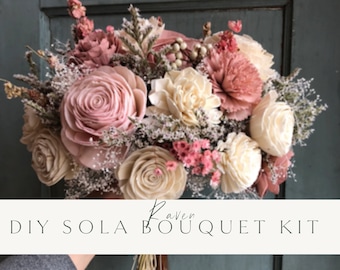 DIY KIT | Wood Flower Bouquet + Sola Wood Flowers, Raven Collection