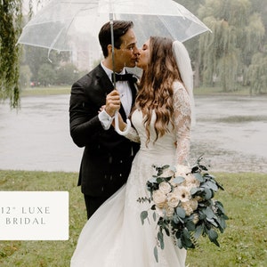 ALYSSA | Wood Flower Wedding Bouquet with Eucalyptus