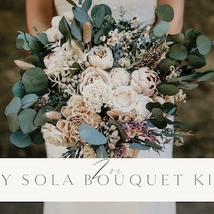 DIY Kit ~ Zoe's Collection ~ Sola Flower Bouquet ~ Wedding Bridal Bouquet ~ Ivory, Champagne ~ Neutrals