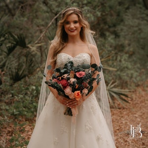 SAVANNAH | Wood Flower Wedding Bouquet with Eucalyptus