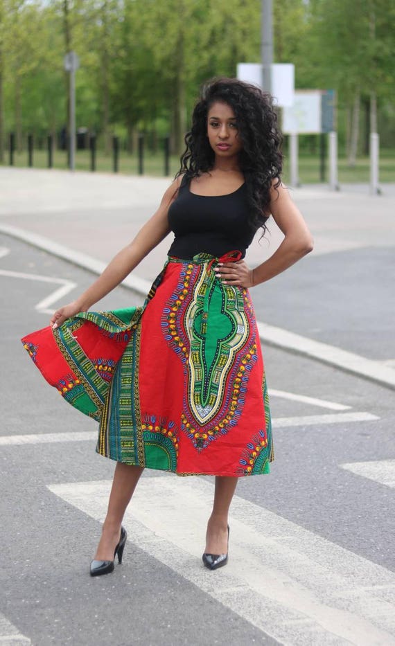 dashiki wrap skirt
