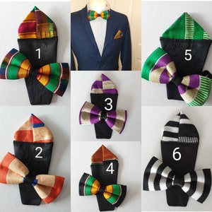 Genuine Trendy Kente Bowtie/pretied Pocket Square