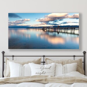 Lake Tahoe Fotografie Druck - Camp Richardson Sonnenuntergang, Panorama See Leinwand & Metall Wandkunst, Wohnkultur, Naturfotografie