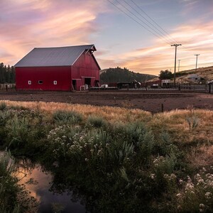 Red Barn photo, Rustic Wall Decor, Red Barn picture, Country home decor, Farm house decor, rural landscape, farm print, metal or canvas