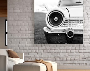 Vintage Car Photo: Nostalgic Black and White Automotive Wall Art, Americana Classic Car Decor