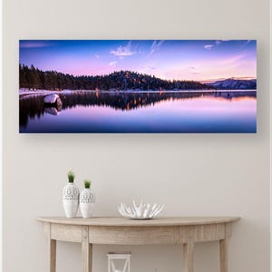 Large Lake Tahoe Photo Print | Snowy Landscape Panoramic Wall Art, Tahoe Metal Print & Canvas Wrap Decor