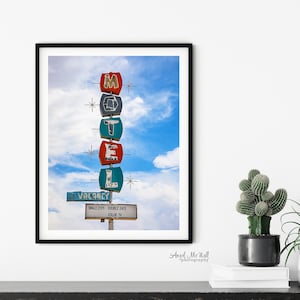Retro motel sign print, Vintage motel, retro wall decor, mid century motel sign, roadside, neon sign art, fine art travel photography