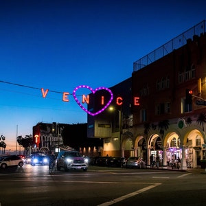 Venice Beach sign, Venice Beach Photography, Venice Beach print, Valentine&#39;s Day Gift, Venice Beach print, canvas or metal