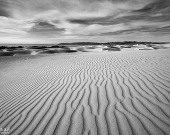 Black and White sand dune photography, Pismo beach photo, dune print, abstract landscape, coastal wall art, fine art landscape photo print
