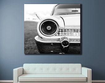 Black White Car photography, Vintage auto, Chevy Bel Air, car show, Classic car photo, Square Print, Fine Art Car Photography Print