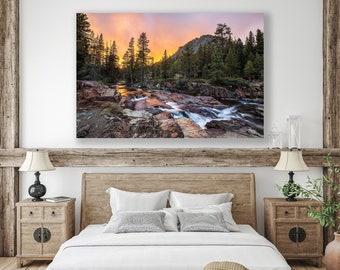 Waterfall photography print, Lake Tahoe photography print,  Landscape Photography print, Sierra Nevada wall art print, Cabin decor