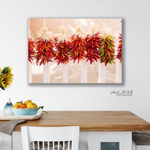 Santa Fe wall art, Chili pepper wall art, Southwest wall decor, Red Chili print, Rustic Kitchen decor, dining room wall, New Mexico photo
