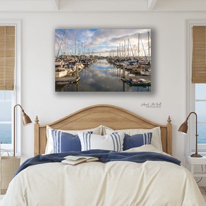 Boat Harbor print, Ventura California photo, Boat wall art, Harbor wall art, nautical wall art, fine art boat photography print metal canvas image 2