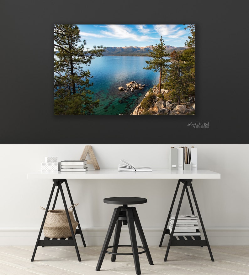 Lake Tahoe Landscape Photography Print, Large Lake Tahoe Wall Art, Lake