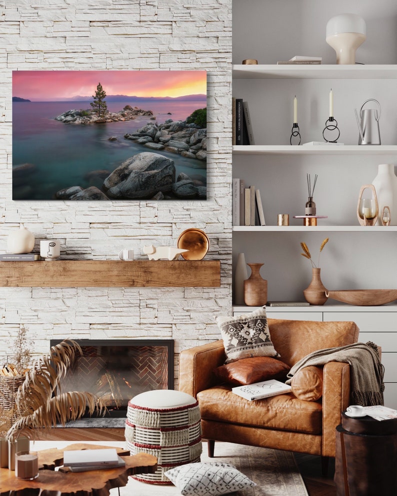 Lake Tahoe Sunset Photography Print, Lake Tahoe Canvas, Tahoe Metal