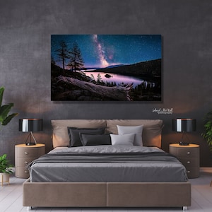 Milky Way photography, Star photo, Emerald Bay Lake Tahoe print, Lake Tahoe photography, starry sky, fine art landscape photography print image 6