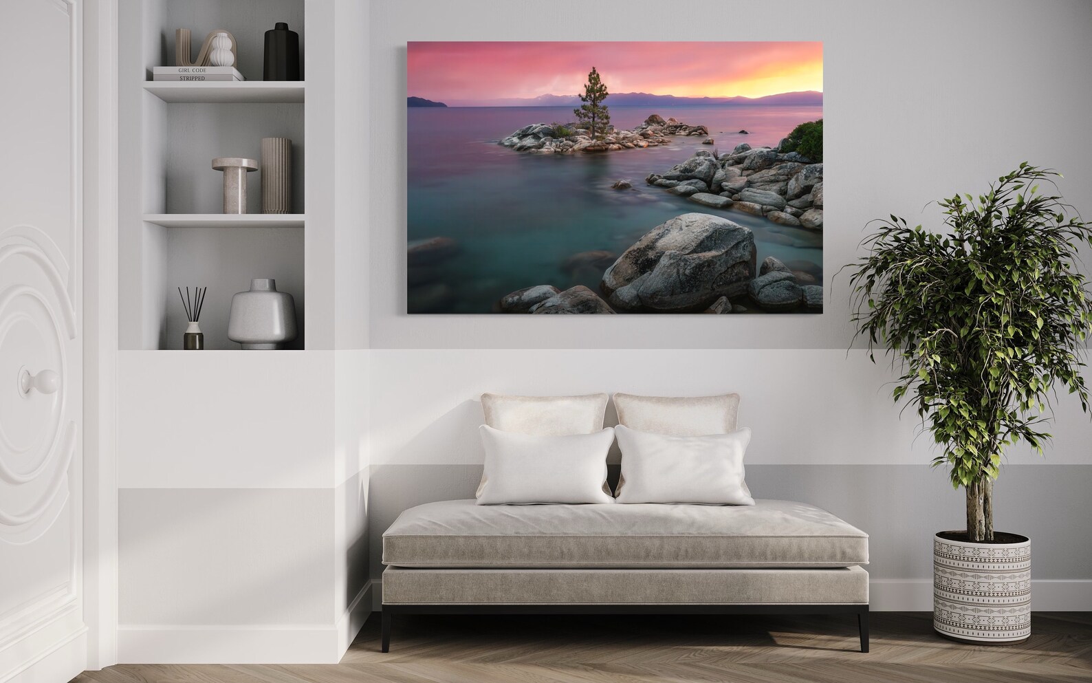 Lake Tahoe Sunset Photography Print, Lake Tahoe Canvas, Tahoe Metal