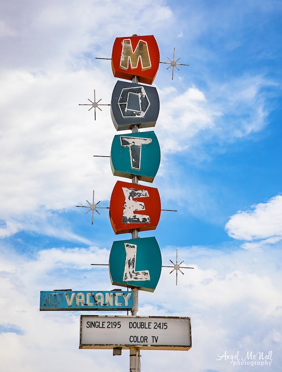 Gordon's Motel ヴィンテージ看板 Gordon's Motel ヴィンテージ看板 古いモーテルの看板