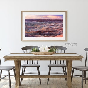 Painted Desert, Arizona, Large Fine Art Landscape Photography Print, Southwest decor, pink sunset, desert photo print or canvas wrap image 3