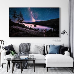 Milky Way photography, Star photo, Emerald Bay Lake Tahoe print, Lake Tahoe photography, starry sky, fine art landscape photography print image 5
