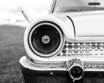 Black White Car photography, Vintage auto, Chevy Bel Air, car show, Classic car photo, Square Print, Fine Art Car Photography Print