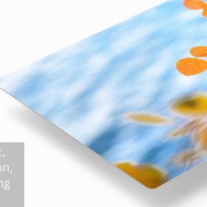 Aspen Leaves Wall Art, Soft Blue and Gold Nature Print, Statement Decor image 6