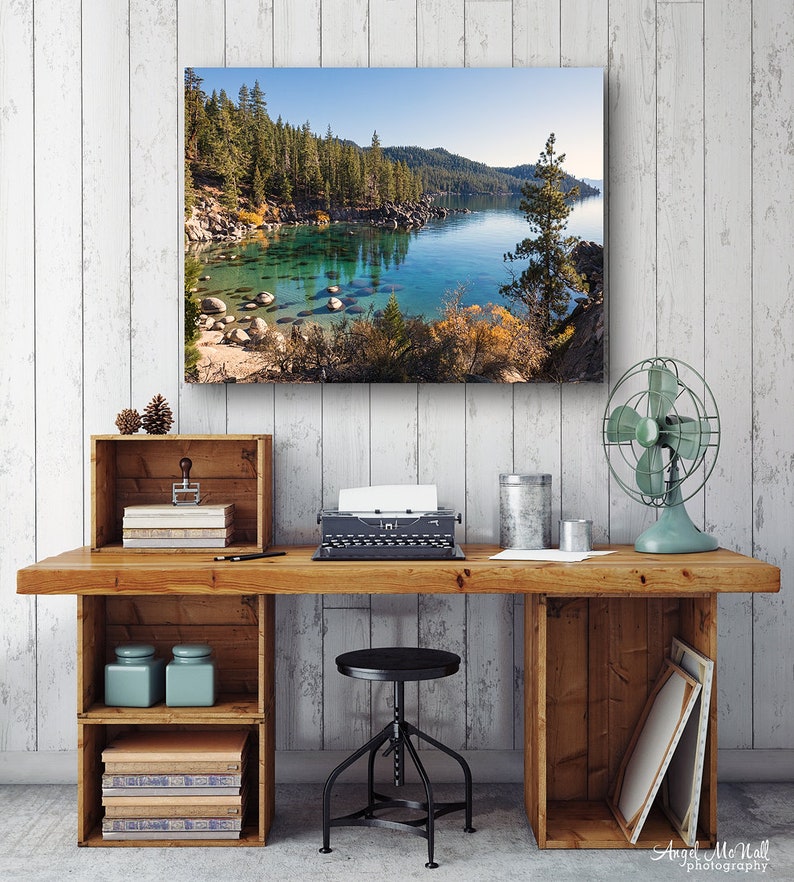 Lake Tahoe Photography print, Lake house wall art, Large Wall Art, Lake Tahoe Canvas, Over Couch Landscape print, Fine Art Landscape Photo image 4