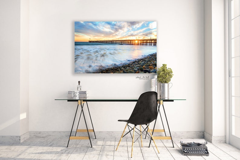 Sunset Wall Art Ventura Pier California Coast Large Print Etsy