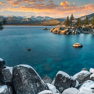Lake Tahoe Photography Print, Lake Tahoe Wall art, Sand Harbor Print, Fine Art Landscape Photography, Metal Print, Canvas wrap