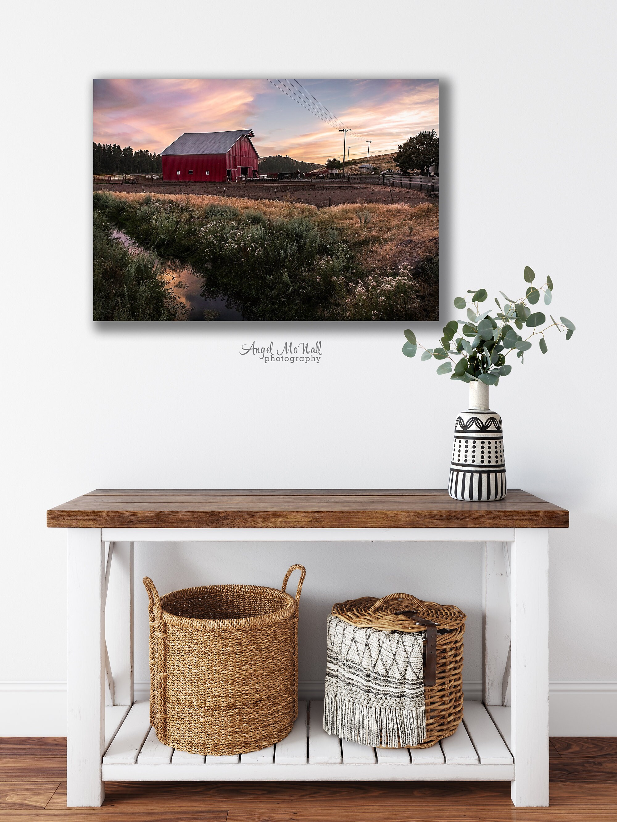 Red Barn photo Rustic Wall Decor Red Barn picture Country | Etsy